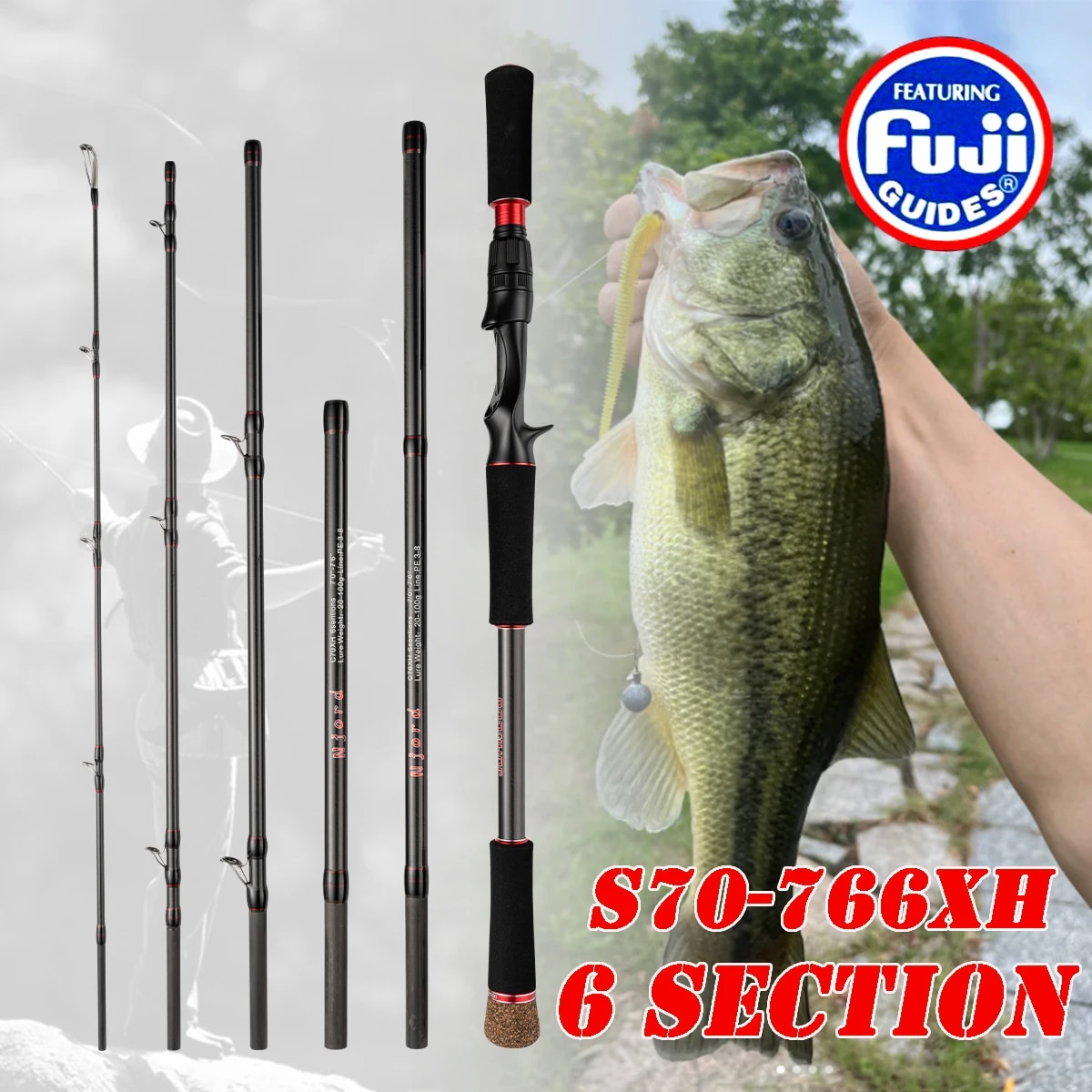 Angelrute 6 Abschnitt Casting  – Fishing Rod Surf Bewertung und Preis